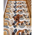 thumbnail image 2 of Stair Treads for Wooden Steps, Brown Nave Blue Boho Peel and Stick Stair Treads with Reusable Adhesive, Modern Geometric Botanical Non Slip Indoor Stairs Runner Rugs Mats for Elders Dogs 8"x30" 4PCS, 2 of 7