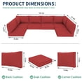 thumbnail image 2 of MRUAKA Outdoor Cushions for Patio Furniture Replacement, Patio Furniture Cushions, Deep Seat Patio Cushions, Patio Seat Cushions for Outdoor Sectional (Red), 2 of 8