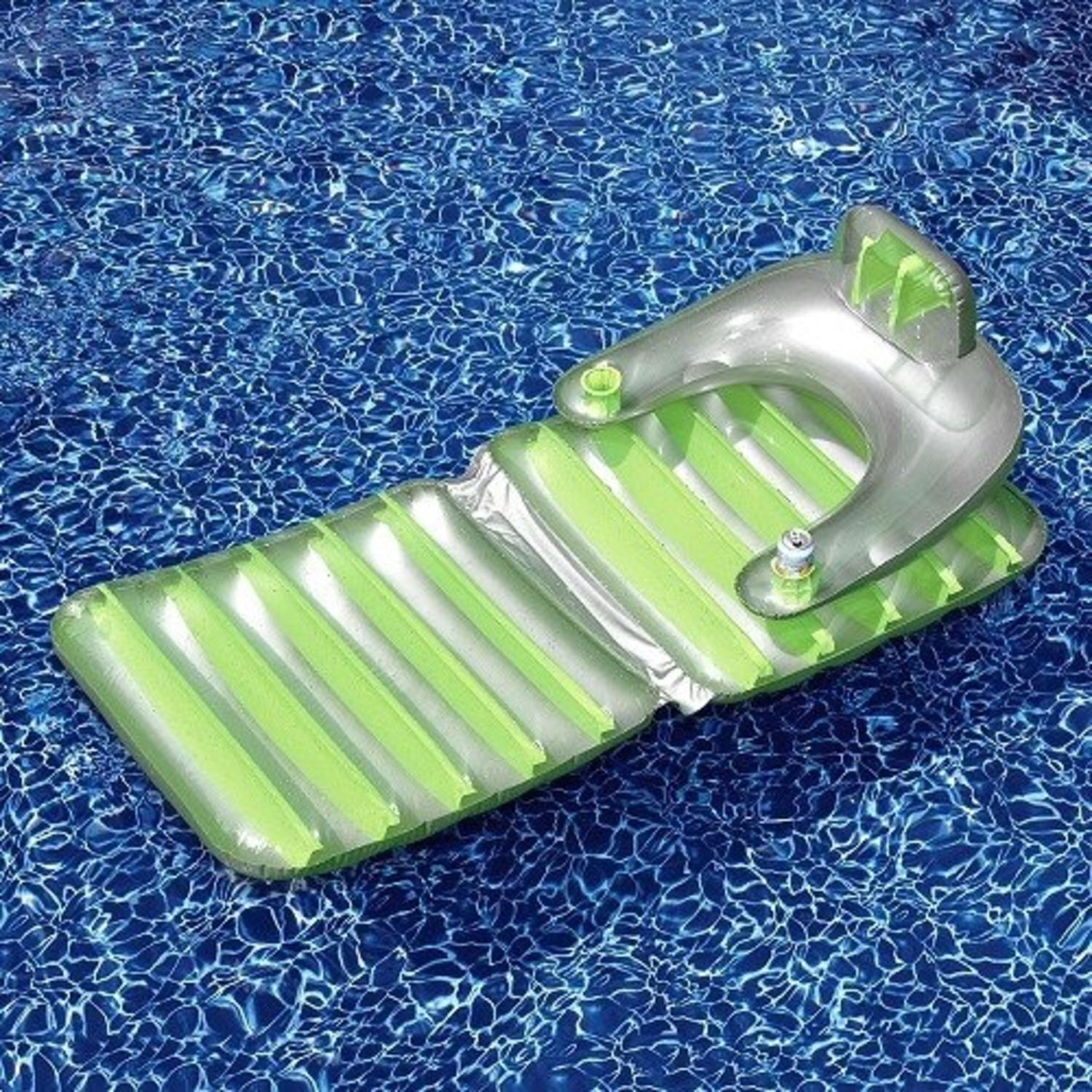 Swimline 74" Inflatable 1Person Swimming Pool Folding Lounge Chair