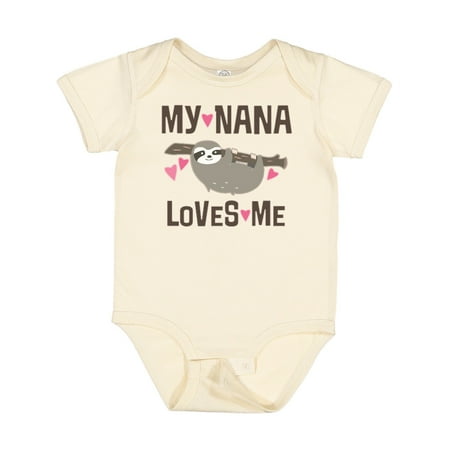 

Inktastic My Nana Loves Me Sloth Gift Baby Girl Bodysuit