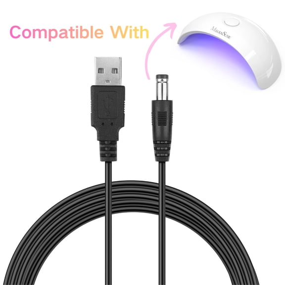 Amxwccy Cable Cord Compatible With MelodySusie Portable UV LED Nail Lamp Nail Dryer DR-601C/Art04