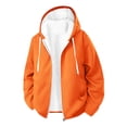 thumbnail image 4 of Men Hoodies Zip Up Sherpa Lined Sweatshirts Heavyweight Thick Warm Fleece Winter Jacket Thermal Coats With Pockets, 4 of 8