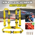 thumbnail image 2 of RASTP Yellow 2" Adjustable 4 Point Racing Seat Belt Harness Safety Strap Kit Car BAG032, 2 of 5