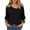 Black, variant on 3/4 Length Sleeve Womens Tops Asymmetric Square Neck Dressy Casual Blouses Business Work Shirts with Smocked Cuffs