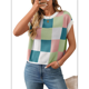 thumbnail image 2 of Suéter de Verano para Mujer, de Punto, con Cuello Redondo, Mangas y Bloques de Color, Azul Pavo Real, Talla XL, 2 of 9