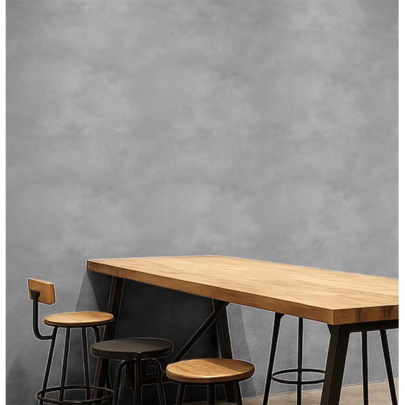 S4Sassy Concrete Finish Wallpaper - Commercial Space Wall Covering, 25" X 120" Self-Adhesive Plain Vinyl Wallpaper, Decorative Walls Wrap, Easy Diy Wall Covering For Retail, Office Spaces - Gray