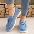 thumbnail image 2 of Domzle Faux Suede Slip-on Casual Loafers for Women | Memory Foam Insole Lightweight Womens Loafers - Non-Slip Comfortable Casual Footwear - Comfortable Loafers Women Blue, 2 of 6