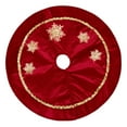 thumbnail image 3 of Falda para árbol de Navidad de elegante fibra de poliéster con adornos redondos para decoración 120 cm x 120 cm, 3 of 9