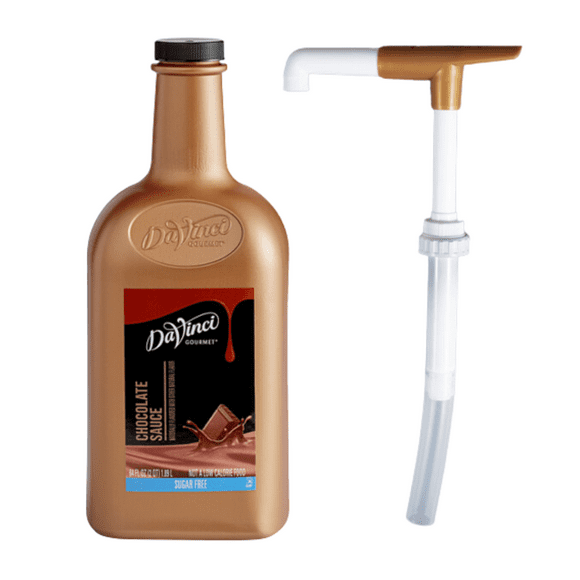 DaVinci Sauce Aromatisante Chocolat Sans Sucre 64 fl. oz. avec Pompe Bonus
