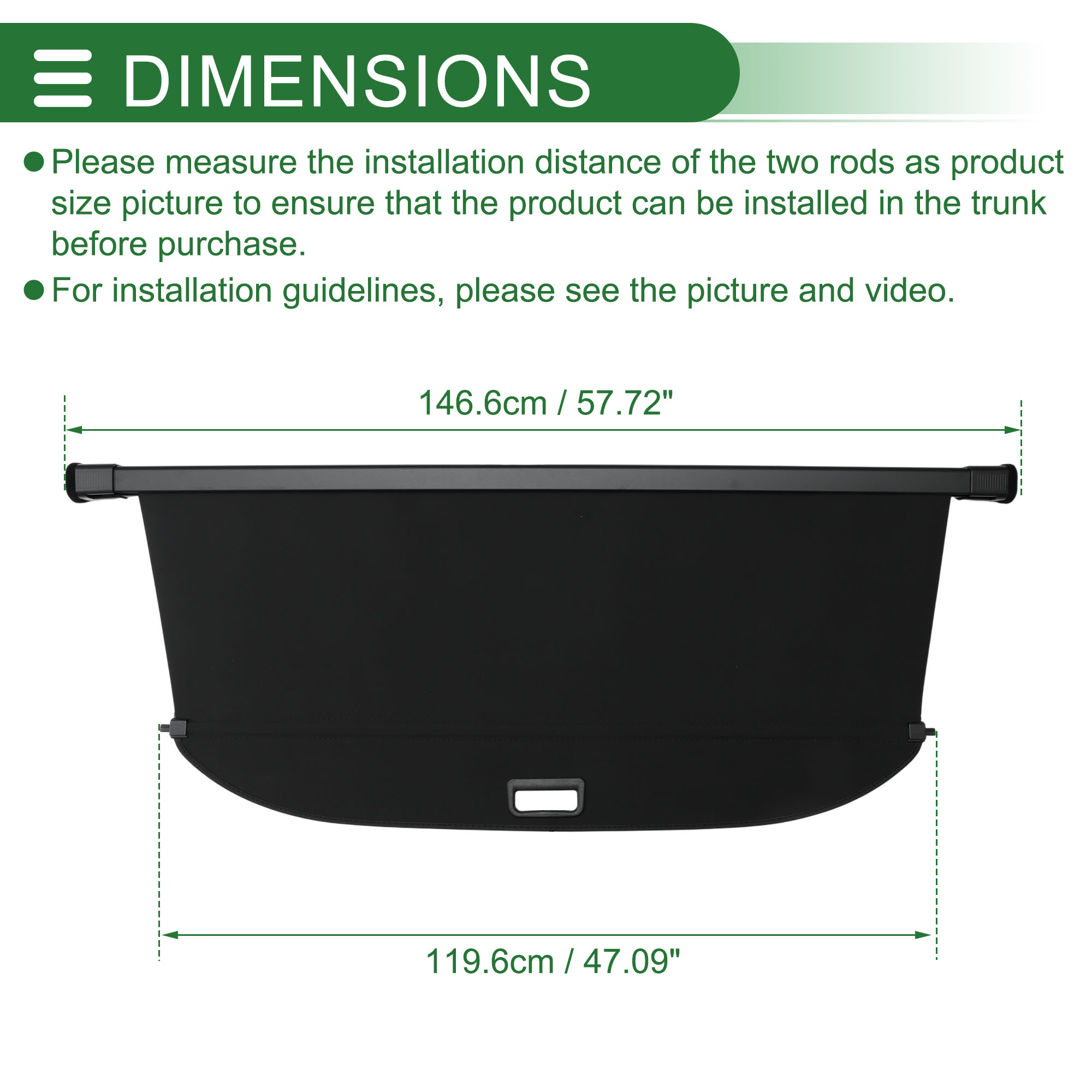 Unique Bargains Retractable Cargo Cover for Hyundai Palisade Rear Trunk Privacy Screen