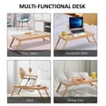 thumbnail image 4 of HOMCOM Réglable en Bambou Bureau Portable Petit Déjeuner Pliable Servant Plateau de Lit avec Inclinable (28.3" L), 4 of 10