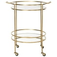 thumbnail image 2 of SAFAVIEH Lavinia Round 2-Tier Modern Bar Cart with Casters, Gold/Mirror, 2 of 5