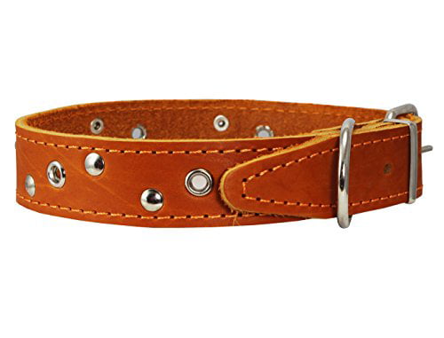 High Quality Braided Studded Leather Dog Collar 1.25" wide 16"-20.5" neck 