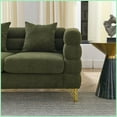 thumbnail image 6 of 60 Inch 2-Seater Teddy Fabric Sectional Sofa - Modern Streamline Style with 2 Pillows for Living Room & Bedroom, 6 of 12