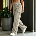 thumbnail image 3 of FAIWAD Women's Plus Size Corduroy Pants High Waisted Straight Leg Athletic Cargo Pant with Pockets, 3 of 8