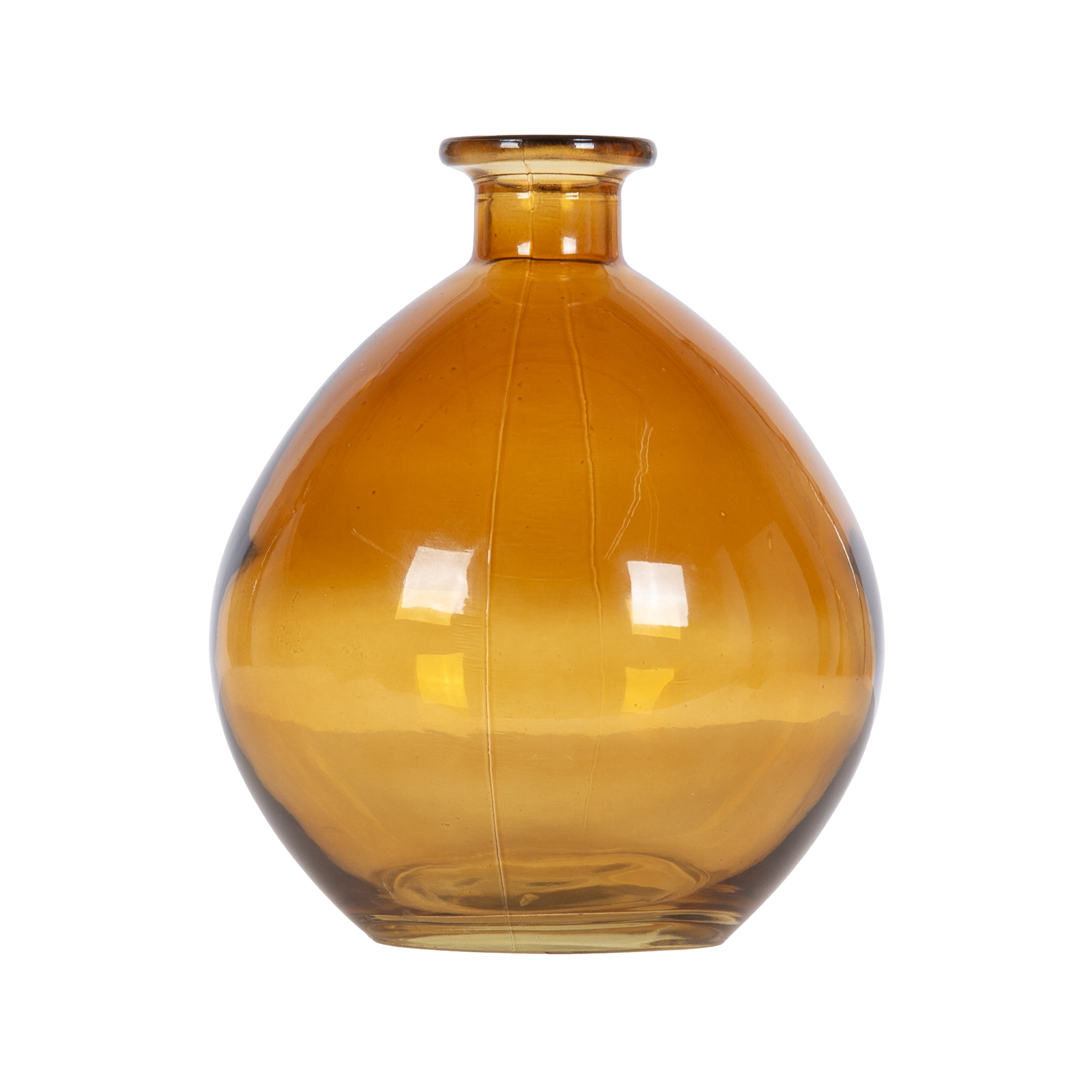 Home Decor Collection 5.7" Amber Translucent Glass Indoor Tabletop Vase by Home Decor Collection