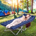 thumbnail image 3 of FICISOG Folding Camping Cots 880lbs Layer Oxford Sleeping Cots with Carry Bag & Mattress, Red, 3 of 10