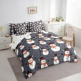 thumbnail image 3 of jejeloiu Cute Snowmen Bedding Comforter Set 7 Pieces,Merry Christmas Full Bedding Set,Happy New Year Fitted Sheet Flat Sheet For Girls Boys,Luxury Bedroom Decor Reversible, 3 of 8
