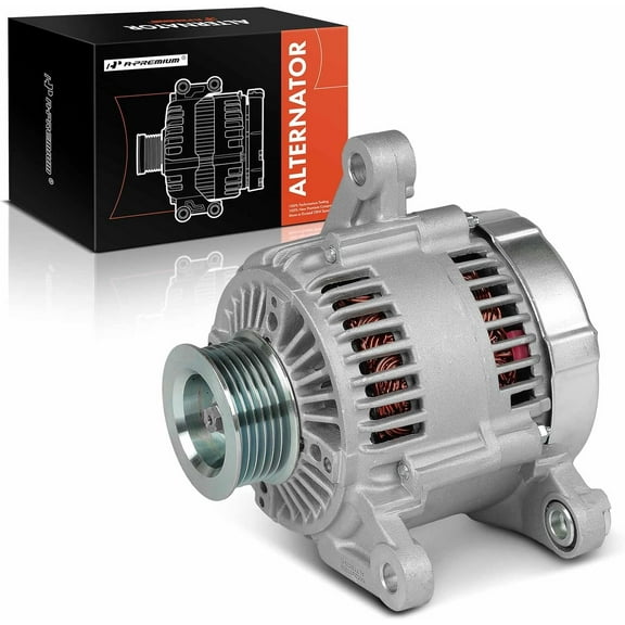 A-Premium Alternator Compatible with Jeep Wrangler/TJ 2000 4.0L, 12V 117A/81A 6-Groove Pulley Clockwise, Replace# 56041685AA, 1210003710
