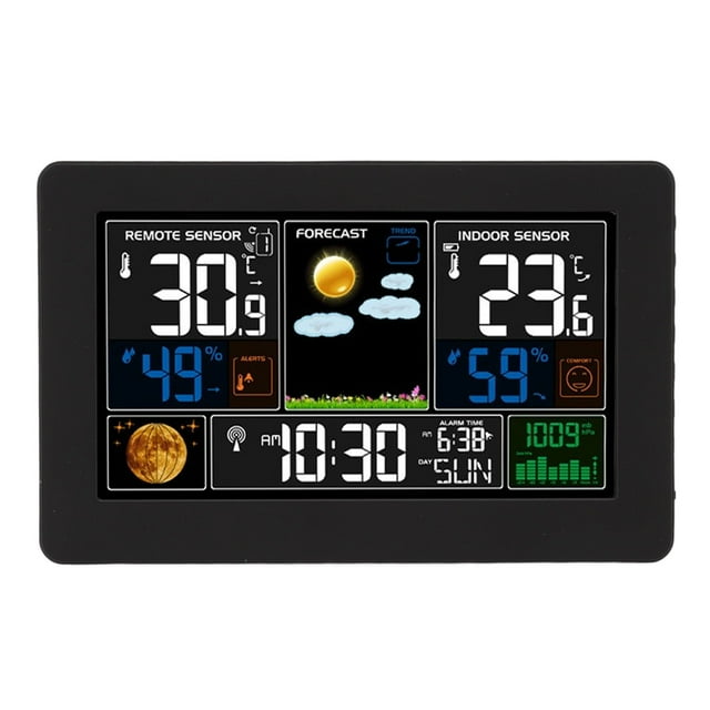 Reloj meteorológico BuyWeek pantalla grande a color con pronóstico del tiempo