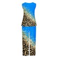 thumbnail image 5 of Mikilon Ensemble Élégant pour Femmes 2 Pcs Débardeur Imprimé Décontracté Ample Pantalon Long Sans Manches Col Rond Haut/chemise Ensemble Bleu-A m, 5 of 5