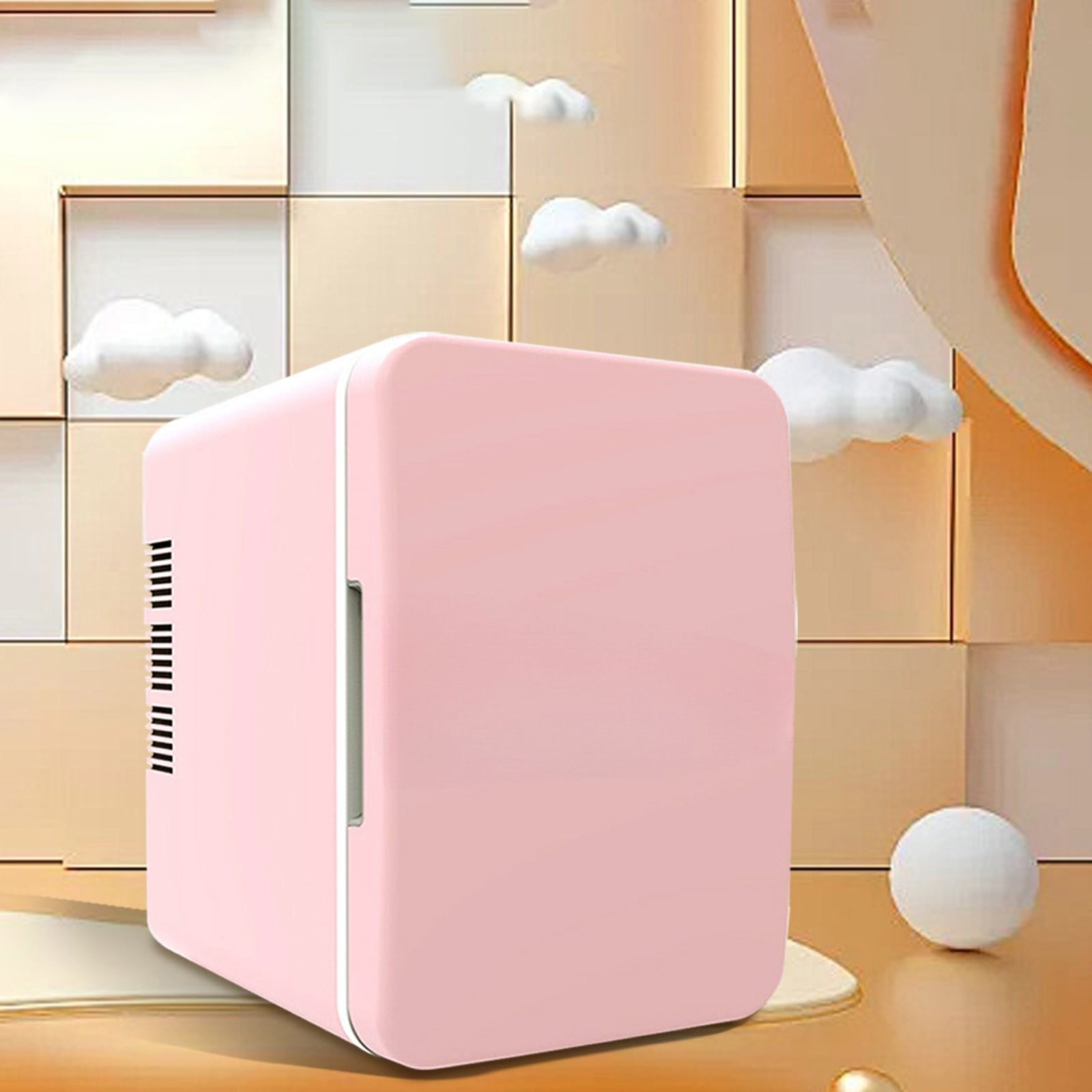 Giyblacko Mini Fridge 6 Liter/8 Cans For Bedroom Dorm & Car Personal Small Refrigerator For Makeup Beverage Drinks Portable Thermoelectric Cooler & Warmer Glass Door