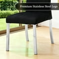 thumbnail image 5 of Leovanni Set of 2 Velvet Dining Chairs, Channel Tufted High Back, Silver Metal Legs, Black Fabric, 5 of 6