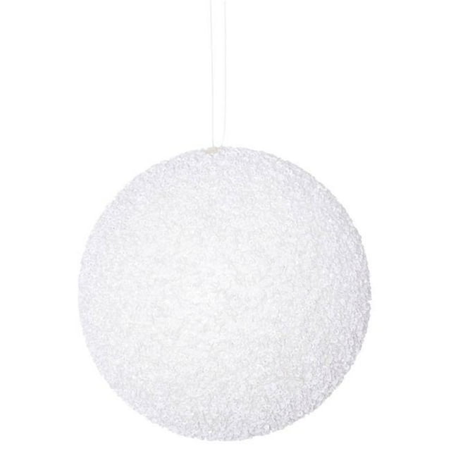 Vickerman N185711D Boule Perlée Blanche de 4,75 Pouces avec Perçage 6 par Sac