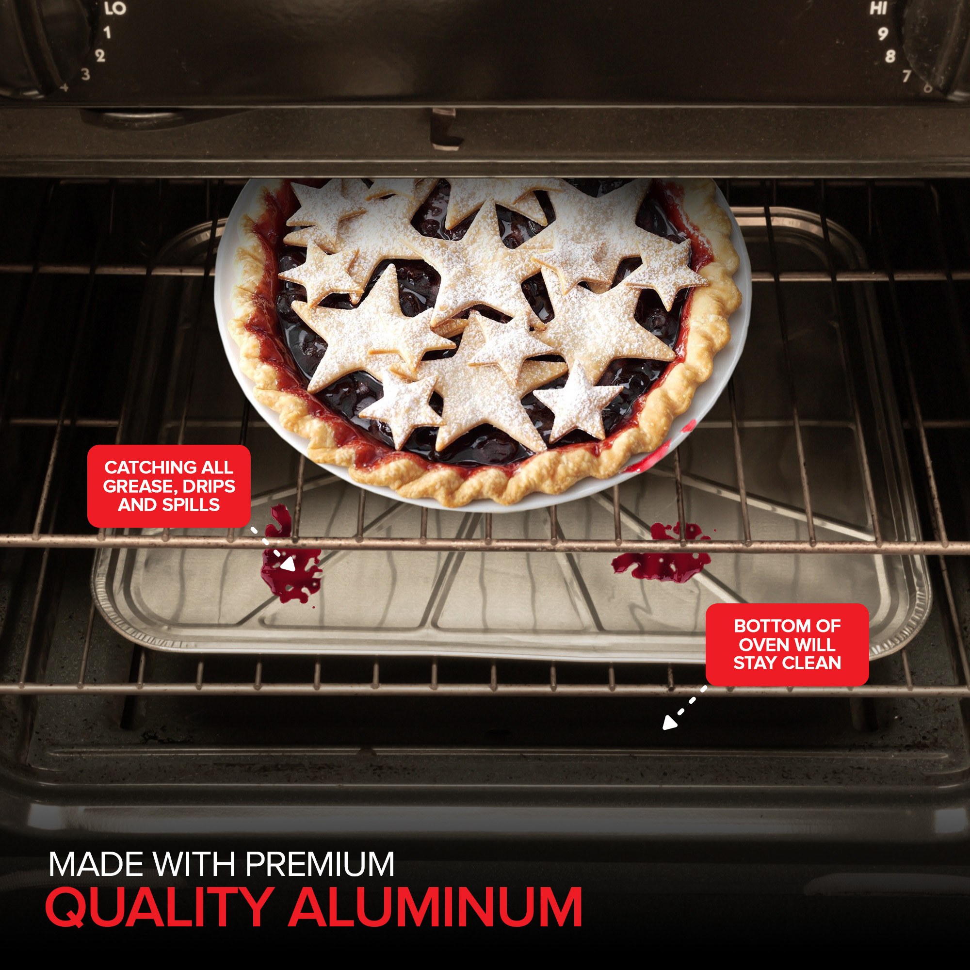 Disposable Foil Oven Liners (20 Pack) Aluminum Foil Oven Liners for Bottom of Electric Oven & Gas Oven, Reusable Oven Drip Pan Tray for Cooking & Baking, Disposable Baking Mats - Stock Your Home