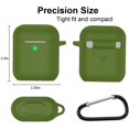 thumbnail image 4 of AirPods Case, Full Protective Silicone AirPods Accessories Cover Compatible with AirPods 1&2 Wireless and Wired Charging Case(Front LED Visible),Olive Green, 4 of 8