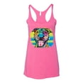 thumbnail image 2 of Cute Happy Smiling Dog Dean Russo Rainbow Pitbull | Womens Dog Lover Premium Tri-Blend Racerback Tank Top, Vintage Pink, Small, 2 of 4