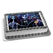 Nightmare Before Christmas Jack Skellington Emily Birthday Edible Image Cake Topper For Quarter Sheet Cake By TNCT