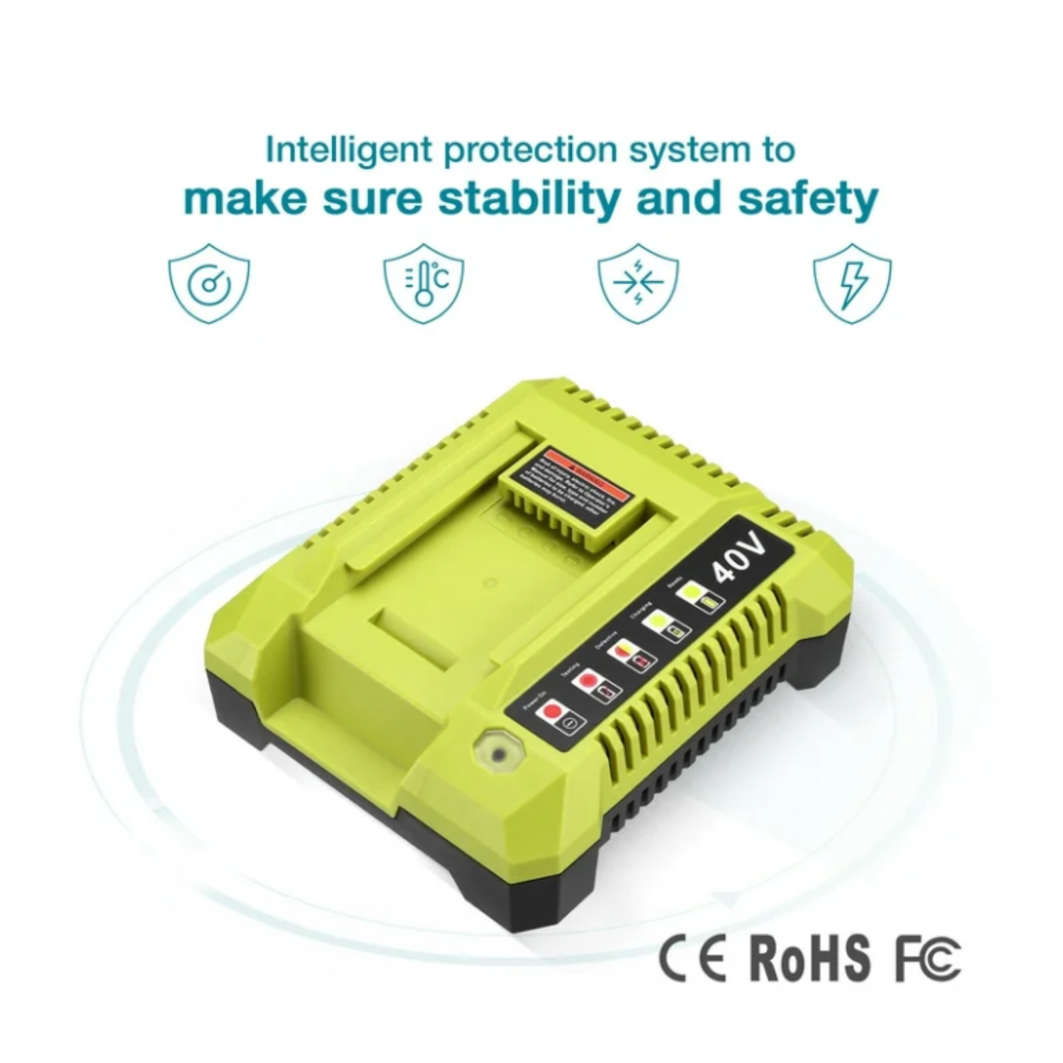 40V Rapid Charger Replace for Ryobi OP401S 40V Battery, OP406A OP404 OP401 Replacemant Battery Charger for Ryobi OP40605 OP40602 OP40601 OP4050 OP4040 OP4030