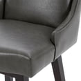 thumbnail image 4 of CHITA 26 inch Swivel Upholstered Faux Leather Counter Stool Set of 2, Bar Stool with Back, Retro Gray, 4 of 8
