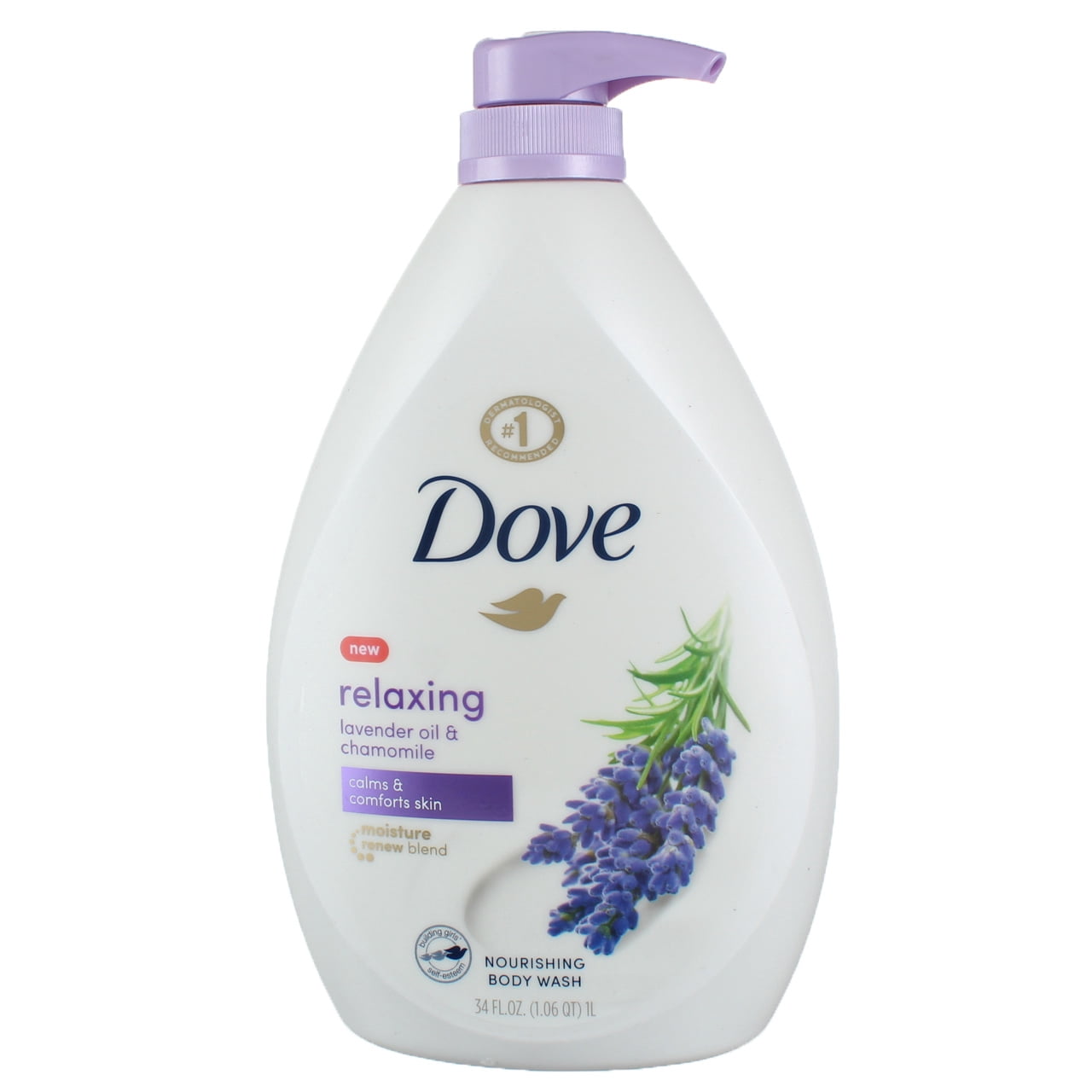 Dove Relaxing Nourishing Body Wash, Lavender Oil & Chamomile, 34 fl oz (3 pack) (Bundle)