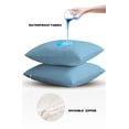 thumbnail image 4 of Pack of 2 Outdoor Pillow Covers, Solid Color Dusty Blue Waterproof Square Throw Pillowcase Cushion Decorative Pillow Covers for Couch Patio Tent, 26x26 in, 4 of 6