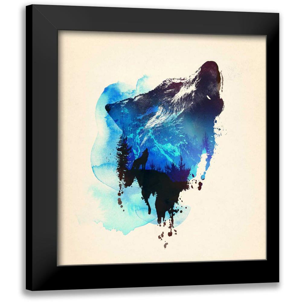 Farkas Robert 12x13 Black Modern Framed Museum Art Print Titled - Alone As a Wolf