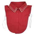 thumbnail image 2 of Hkoxplj Women's Pearl Detachable Collar Classic Pointed Fake Shirt Collar Blouse Layering Collar with Faux Pearl Beads Button Front and Invisible Straps Fashion Accessories for Sweaters Coats Dresses, 2 of 3