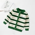 thumbnail image 2 of lnmuld Cute Sweaters Boys Sweaters for Kids Stylish Striped Knit Cardigan Coats Soft Comfortable Winter Fall Outerwear Casual School Wear Size:6-7Years, 2 of 4