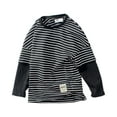thumbnail image 2 of YOUYEDIAN Boy's Long Sleeve T-Shirts Striped, Cotton Blend Crewneck Tee Kids Stripes Shirt Black 4-5 Years, 2 of 3