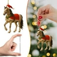thumbnail image 2 of WMGHA Christmas Horse Ornaments for Tree Hanging Decor - 2D Acrylic Flat Pendant Animal Farmhouse Xmas Decor, Country Style Holiday Home Decoration for Equestrian Lovers, 2 of 9