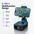 thumbnail image 3 of CILLSO Wireless Charging Phone Stand with Bluetooth Speaker, Gifts for Men Women, Foldable Desktop Phone Holder with LED Battery Display, HD Sound & Anti-Slip Base, 5-in-1 Tech Gadget, 3 of 10