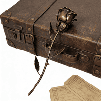 Romantic Copper Rose Eternal Flower Decor,Handcrafted Everlasting Metal Rose Gifts 7th & 22nd Wedding Anniversary,Valentines Rose Gifts for Wife Mom or Girlfriend