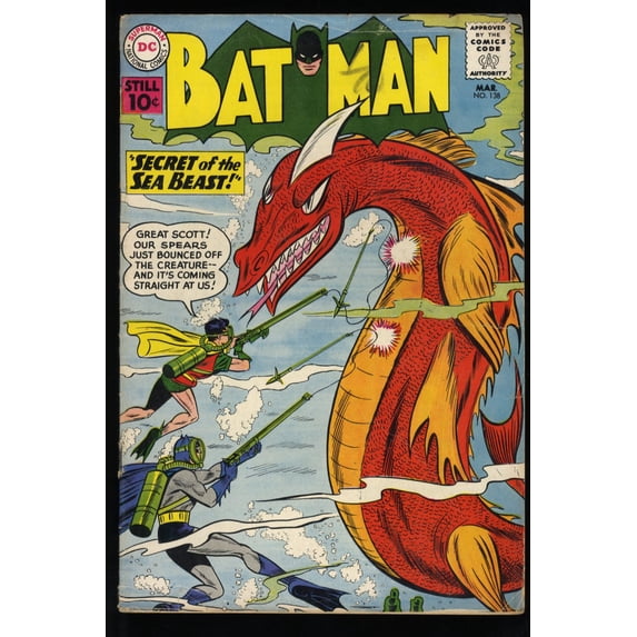 Batman #138 VG 4.0 Sheldon Moldoff Sea Beast Cover! Robin! Comic Book