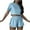 Blue, variant on Scyoekwg Two Piece Outfits for Women Summer Solid Color Trendy Short Sleeve Round Neck Tops Shorts Tracksuit Casual Sweatsuits Sets Loose Matching Sets (Green,XL)