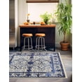 thumbnail image 4 of Unique Loom La Jolla Collection Area Rug - Traditional (8' Square Ivory and Blue/Blue), 4 of 7