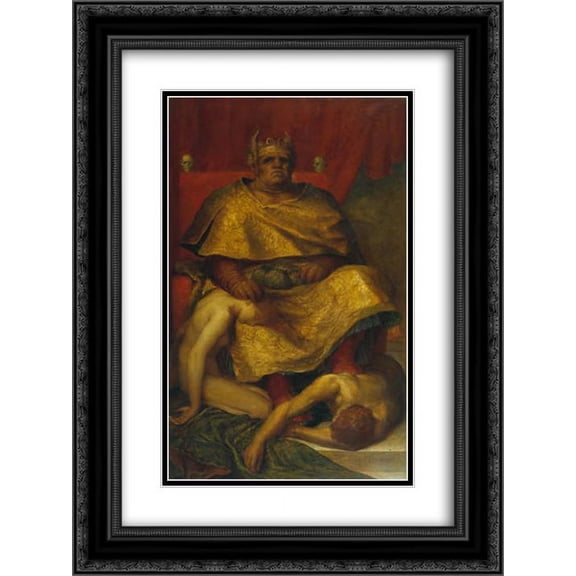 George Frederick Watts 2x Matted 18x24 Black Ornate Framed Art Print 'Mammon'