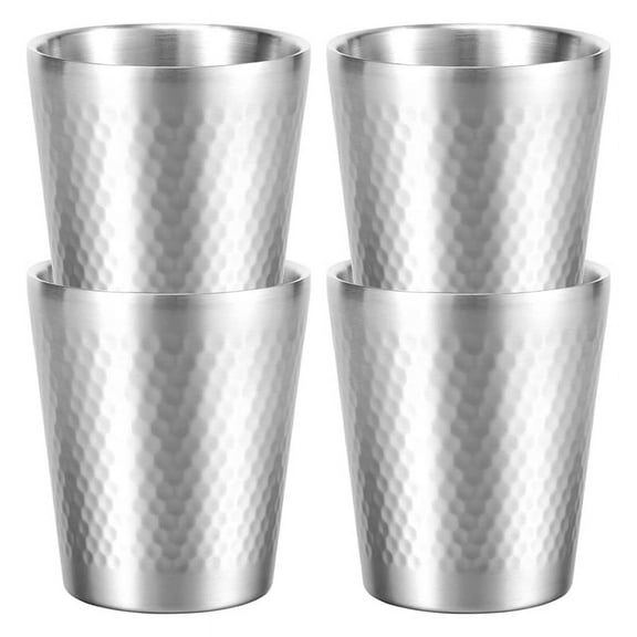 4Pcs 304 Stainless Steel Cup 300ml Double Wall Metal Cup Vacuum Insulated Water Tumbler Metal Coffee Mug Beverage Cup