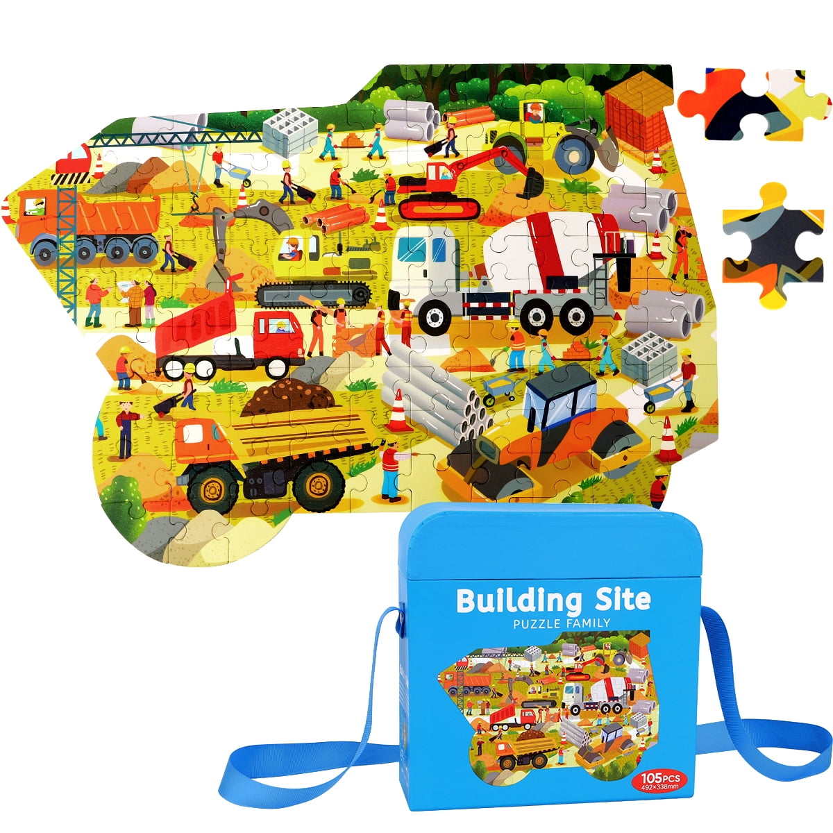 105 Pieces Portable Jigsaw Puzzle Set, Educational Toys for Kids