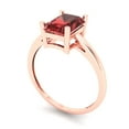 thumbnail image 2 of Solitaire Engagement Ring for Women - 2ct Natural Garnet in 18K Rose Gold Promise Ring, 2 of 6